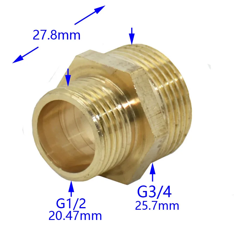 Male 3/4 To 1/2 Reducing Threaded Connector Hose Repair Threaded Faucet Drip Irrigation Fitting 1Pcs