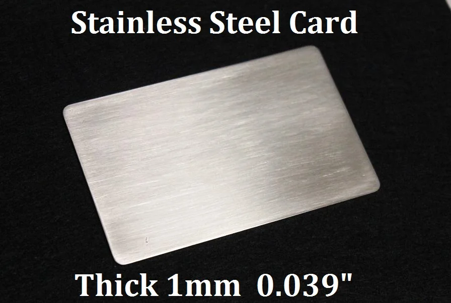 1 Piece 1mm Thickness Stainless Steel Plate Blank Metal Business Card Size 85 x 53mm