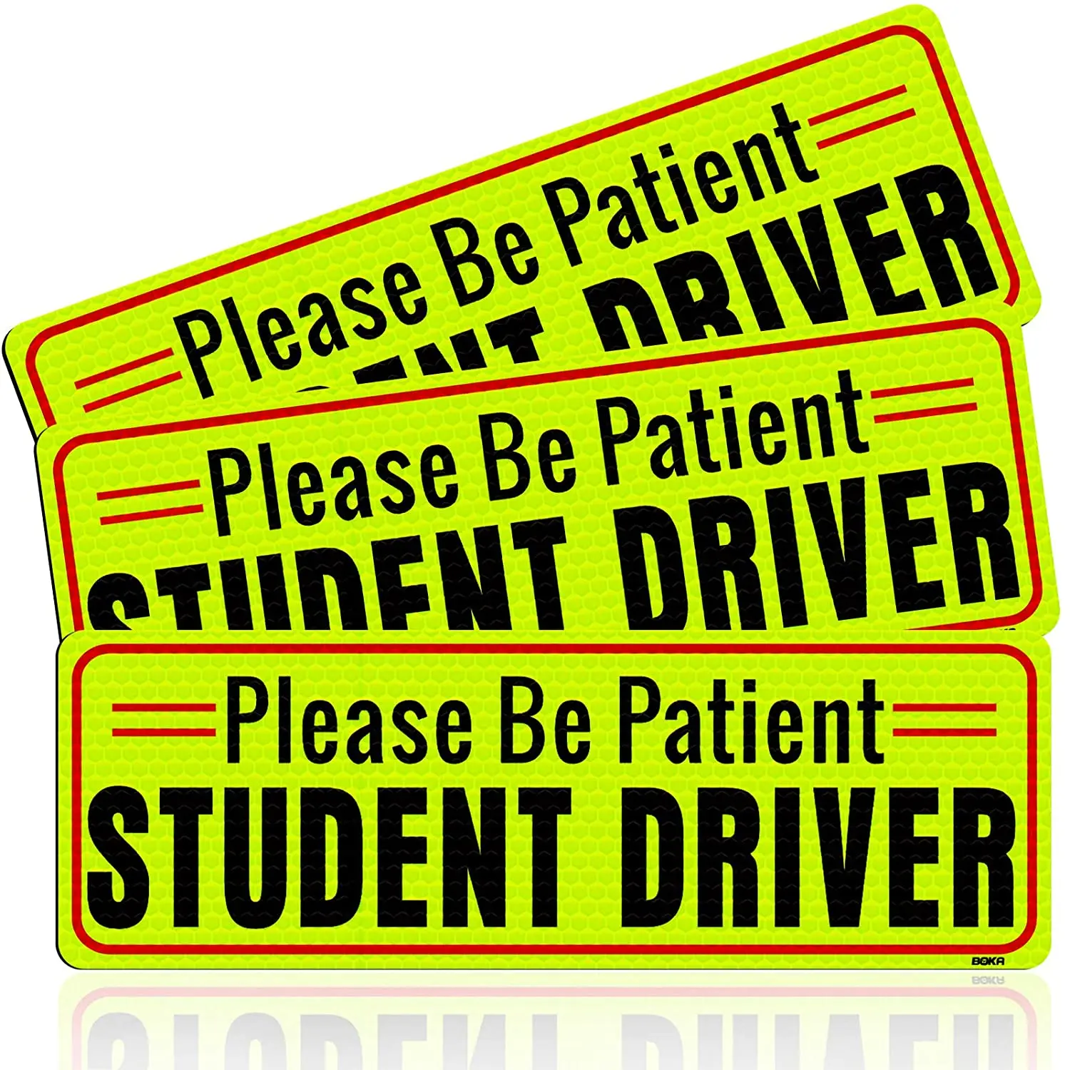 

Student Driver Magnet Honeycomb Reflective Please Be Patient New Driver Magnet for Car Rookie Novice Driver Magnetic Safety Sign