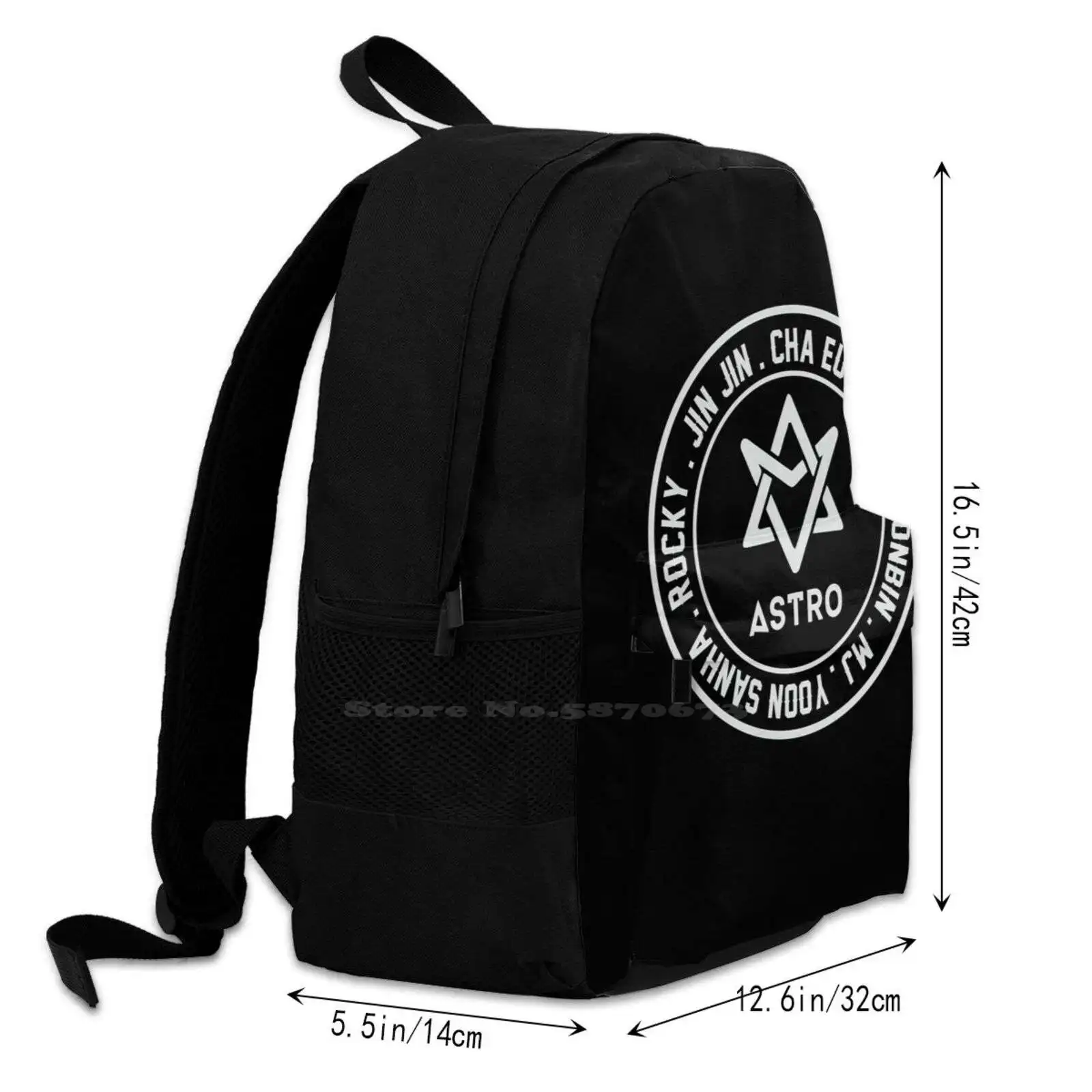 Astro Member Silver Travel Laptop Bagpack Fashion Bags Astro Cha Eunwoo Yoon Sanha Rocky Jin Jin Moonbin Kpop Hallyu Mj Astro