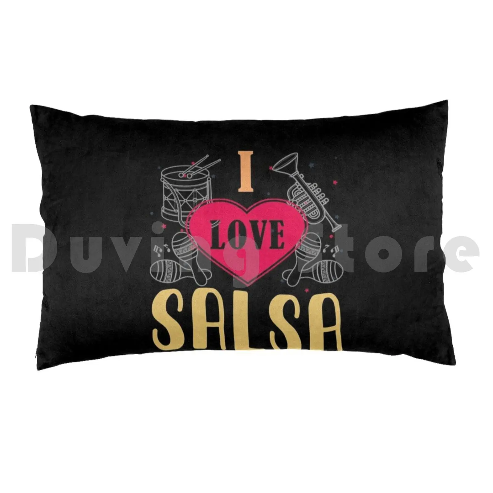 Salsa , Music , FlamencoPillow case Salsa Dance Latin Dancer Cuban Rueda Puerto Rico Bachata Dancers