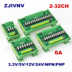 4-32 Channels IO Card PLC Signal Amplifier Board PNP NPN Conversion Input Optocoupler Isolation Transistor tigger voltage 3.3V