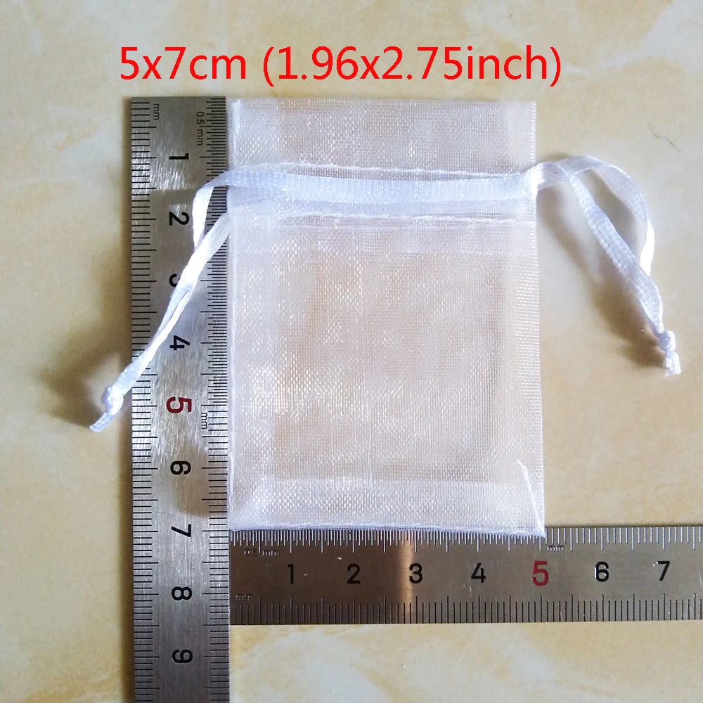 50pcs/lot Small & Large Organza Bag Wedding Pouches Jewelry Packaging Bags Birthday Party Christmas Gift Bags 11 Sizes 24 Color