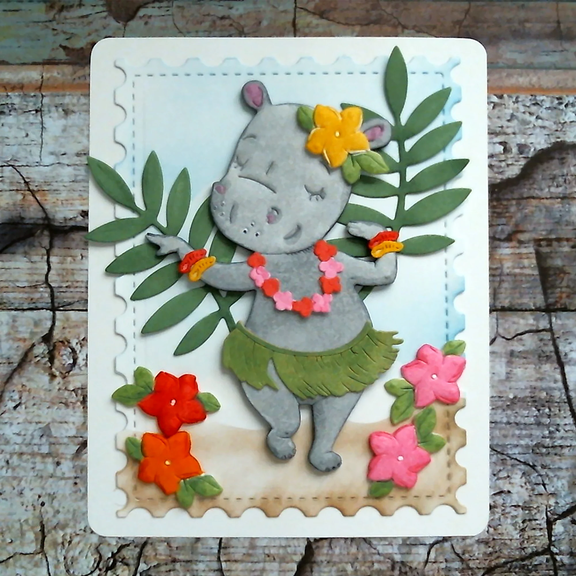 MX Art  Animal Doll Dance Hippo Girl Metal Cutting Dies Scrapbooking For DIY Embossing Cuts Craft Die Baby Grass Skirt Dancer