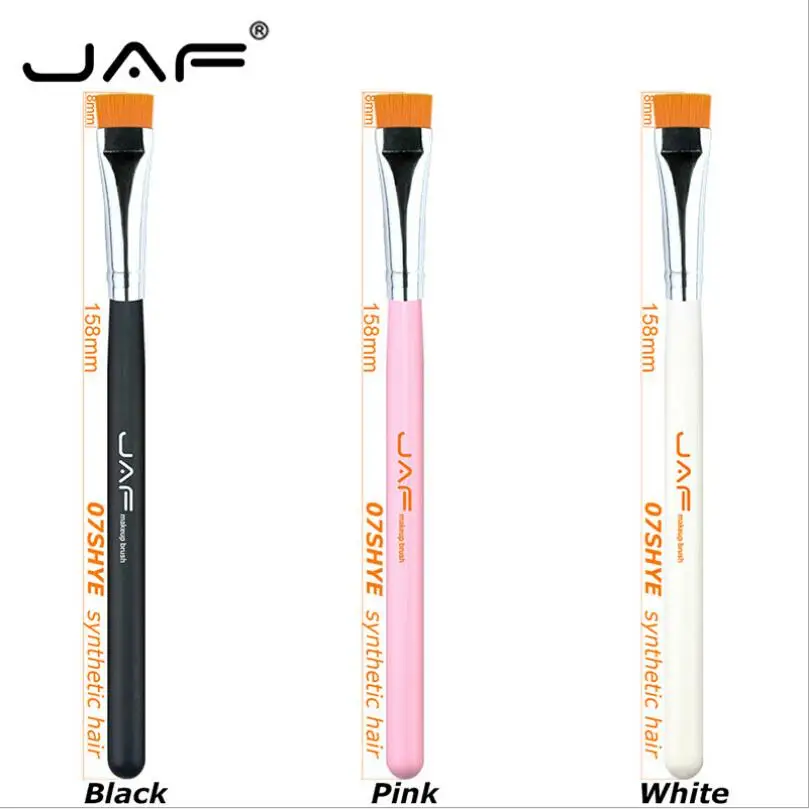 JAF 1 PCS Eye Makeup Brush Flat Eyeliner Eyebrow Blending Beauty Make Up Brush Soft Nylon Hair 3 Colors for Choose T0406