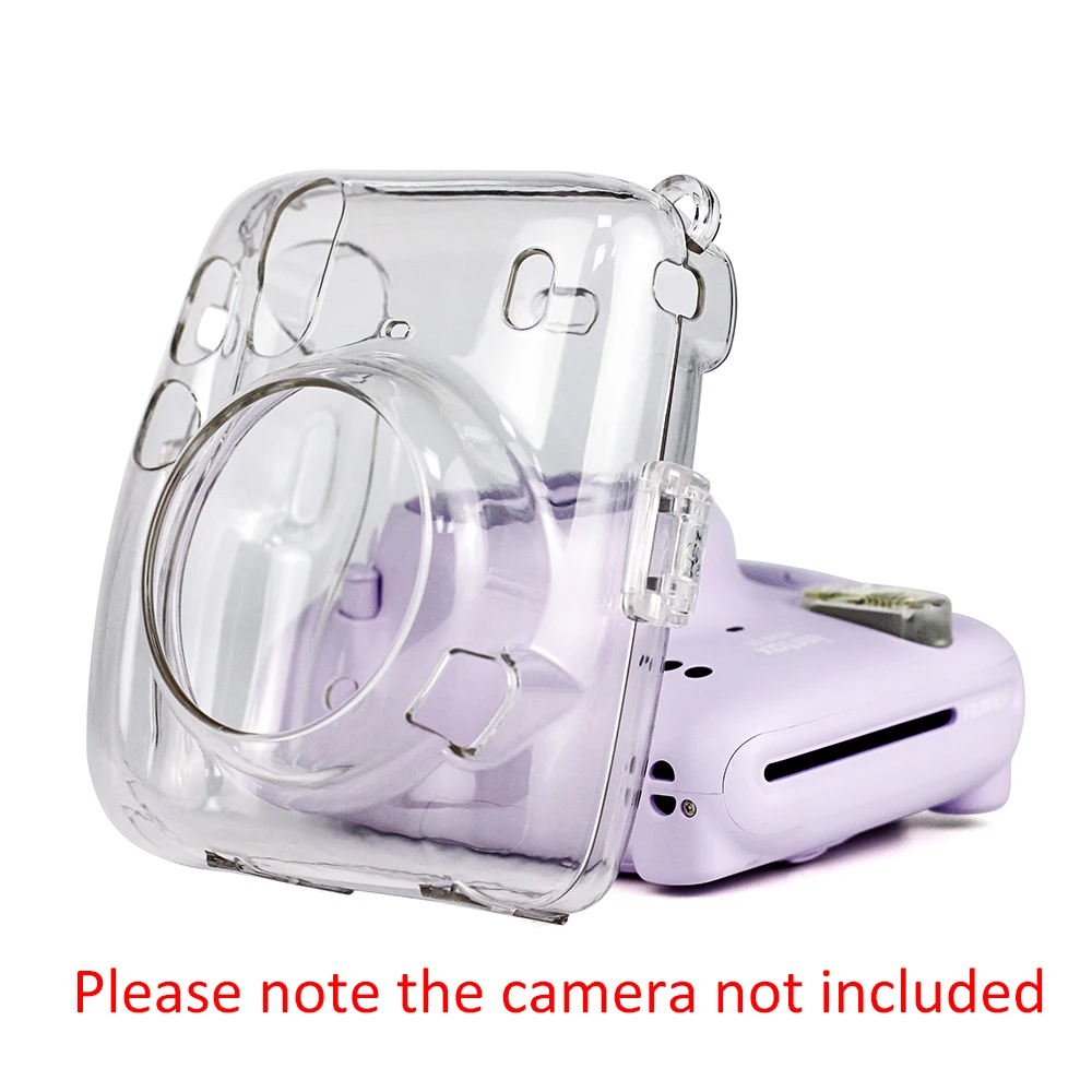 For Fujifilm Instax Mini 11 Instant Camera Transparent Instax Mini Carry Case Bag Crystal Hard Cover with Shoulder Strap image 3