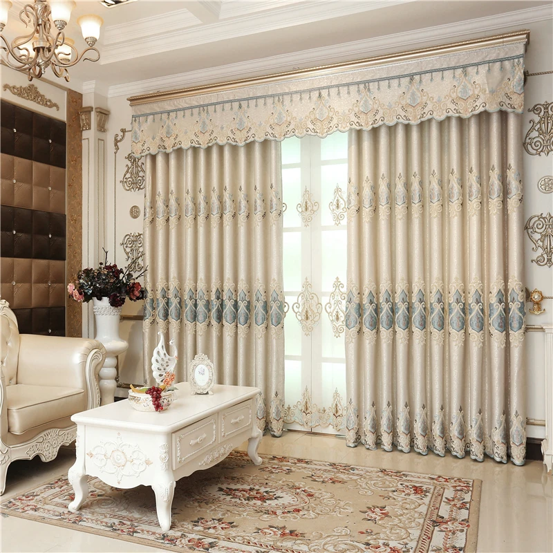 Customized royal villa luxury European and American full blackout curtains for living room bedroom kitchen hotel high quality