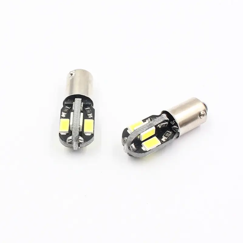 

2pcs Canbus 6000K White No Error No Polarity Ba9s T4W Led Lamp 5630 8-SMD 12V Car Instrument Parking Marker LED Lights Bulbs