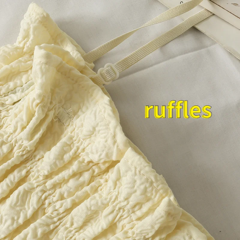 Robe élégante sans manches à volants pour femmes, tenue d'été coréenne, taille haute, bretelles Spaghetti, dos nu, Sexy, mode décontractée