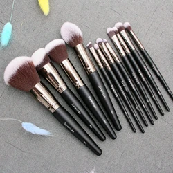 Sywinas Black Makeup Brushes Set 12pcs High Quality Synthetic Hair Foundation Contour Eyeashadow Make Up Brush Set