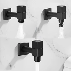 Schwarzes Quadrat Bibcock Messing Wand Bad Ecke Waschmaschine Wasserhahn Außen garten Bibcock Bad Toilette Mop Pool Wasserhähne
