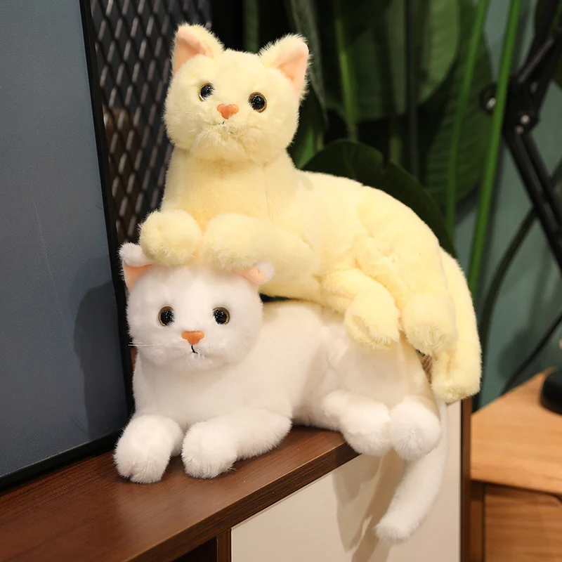 

30cm Lifelike British Shorthair Cat Plush Toys Cute Stuffed Simulation 3-Color Cat Animal Doll Children Home Decor Baby Gift