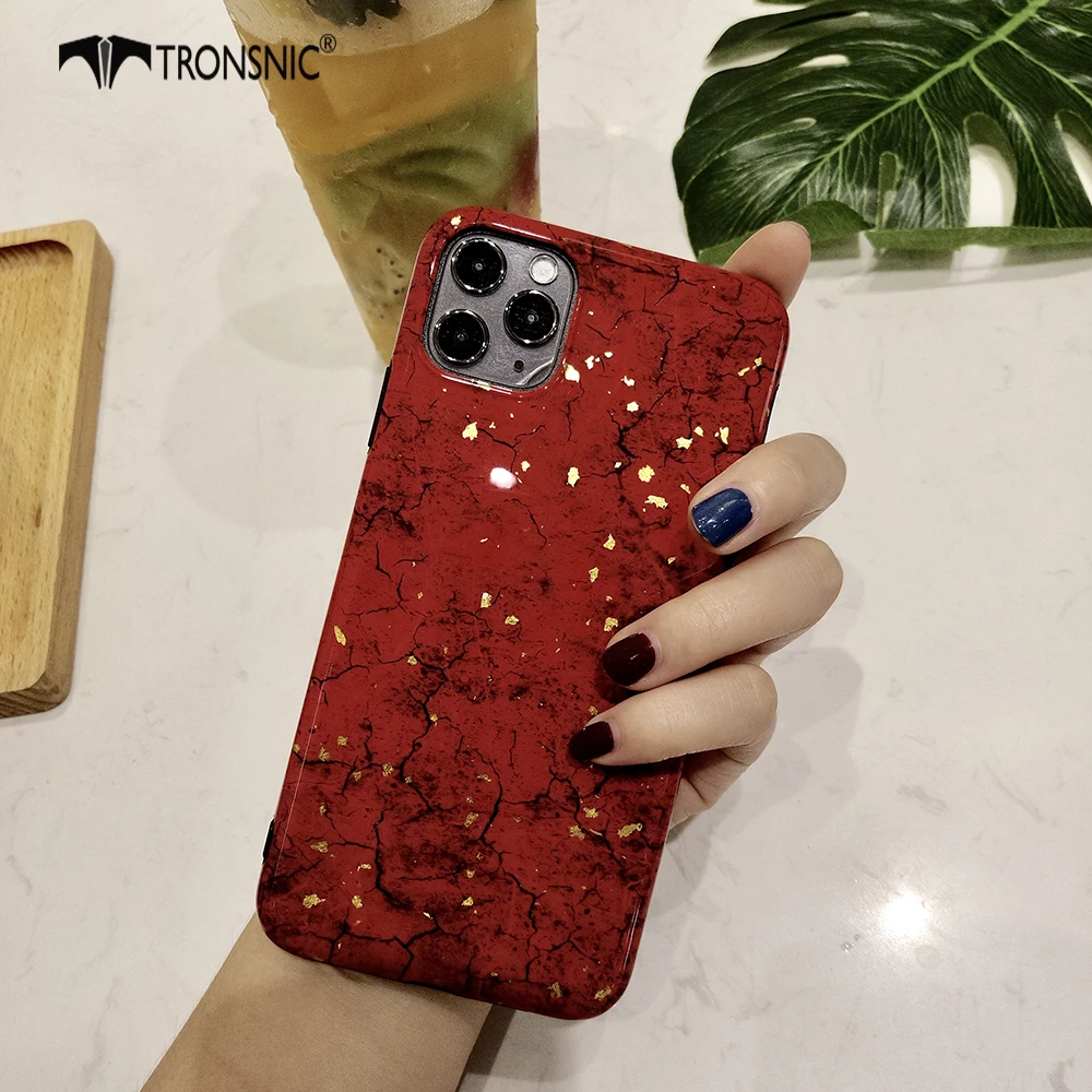 Glitter Marble Phone Case for iPhone 11 Pro Max XR X XS MAX Green Red Case for iPhone 6S 7 8 Plus Gold Foil Luxury Cover Fashion