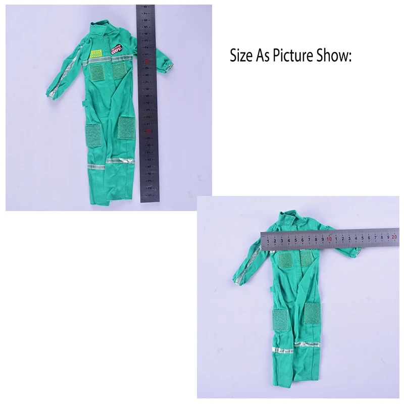 In Store 1/6 Scale Male Clothing Accessories Workwear Coveralls Uniform Green Jumpsuit For 12