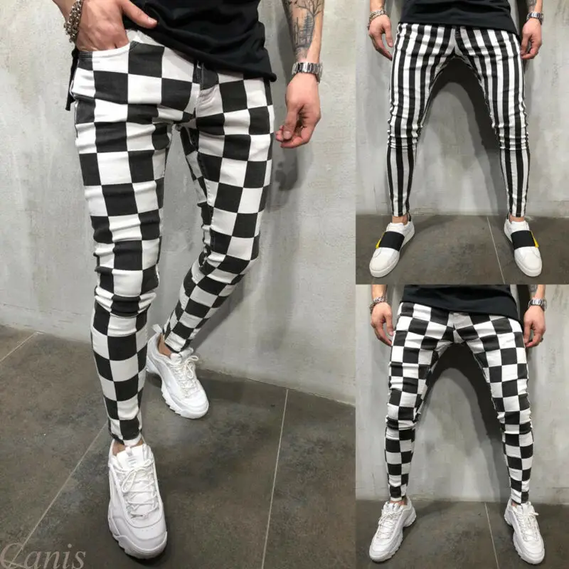 Mannelijke Broek Plaid Mannen Lange Casual Sport Broek Slim Fit Plaid Broek Running Jogging Broek Voor Mannen 2020 Joggingbroek overalls