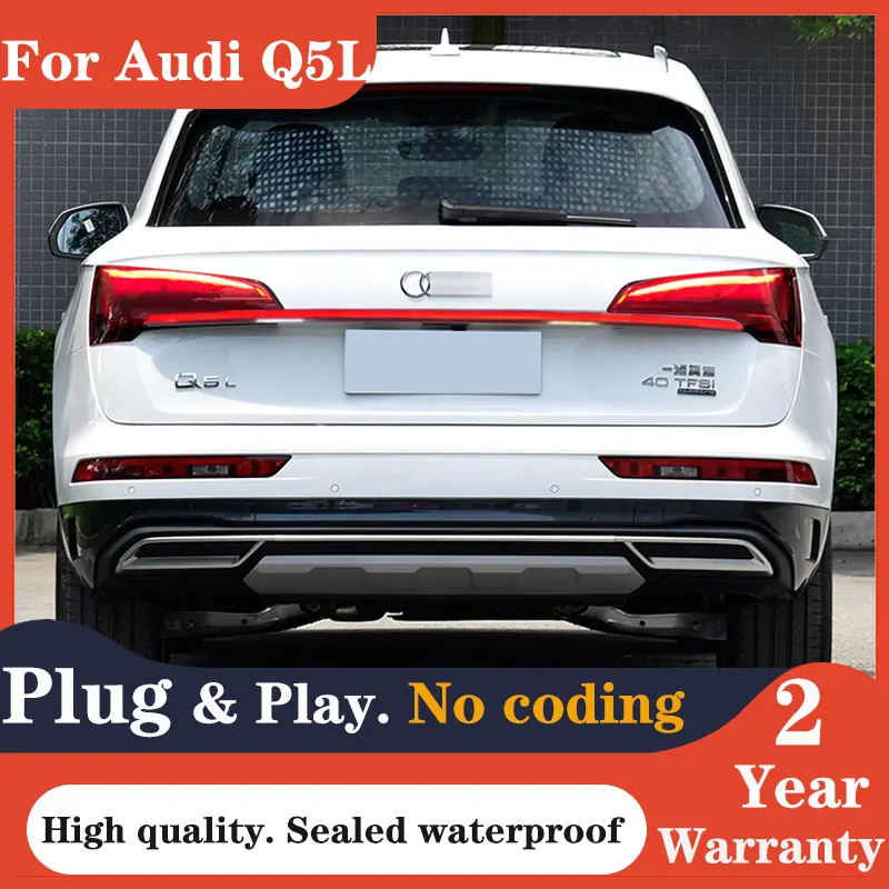 

LED Taillights For Audi Q5 Q5L Run Through Tail Lamp 2021-2022 Dynamic Signal Animation Taillight Auto Accessories