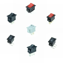 Car Rocker Switch 3A 250VAC/6A 125VAC 12V 2Pins 3Pins 2 Positions ON/OFF ON/ON SPST SPDT 13x9mm Hole Boat Switch Red Black White