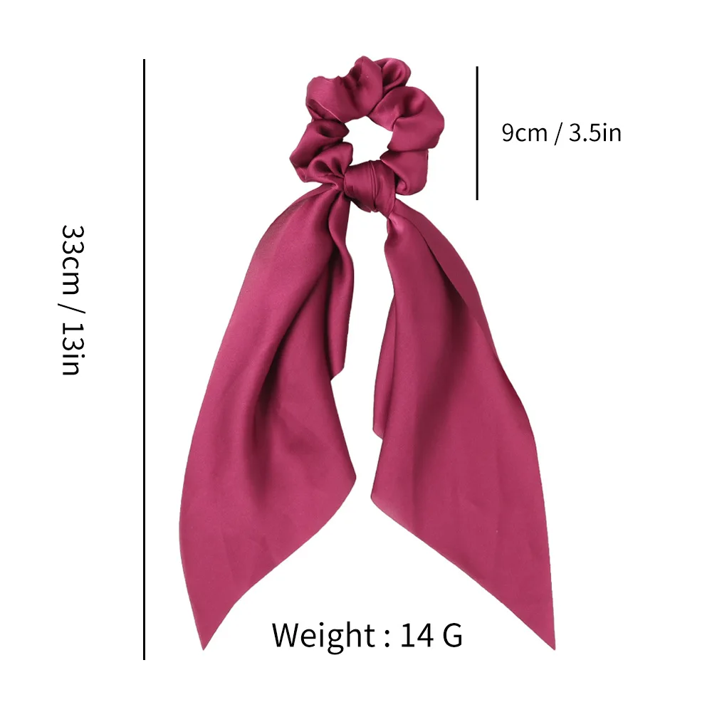 2022 New Fashion Bow Satin Girls Elastic Hair Bands Long Ribbon  Ponytail Scarf Hair Tie Women Scrunchies Hair Accessories