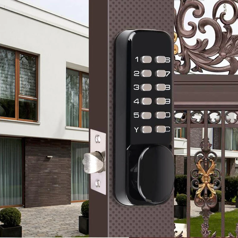 Double keypad Digital Lock keyless Code Password Waterproof Iron Garden Gate lock Exterior Lock Combination Knob Latch