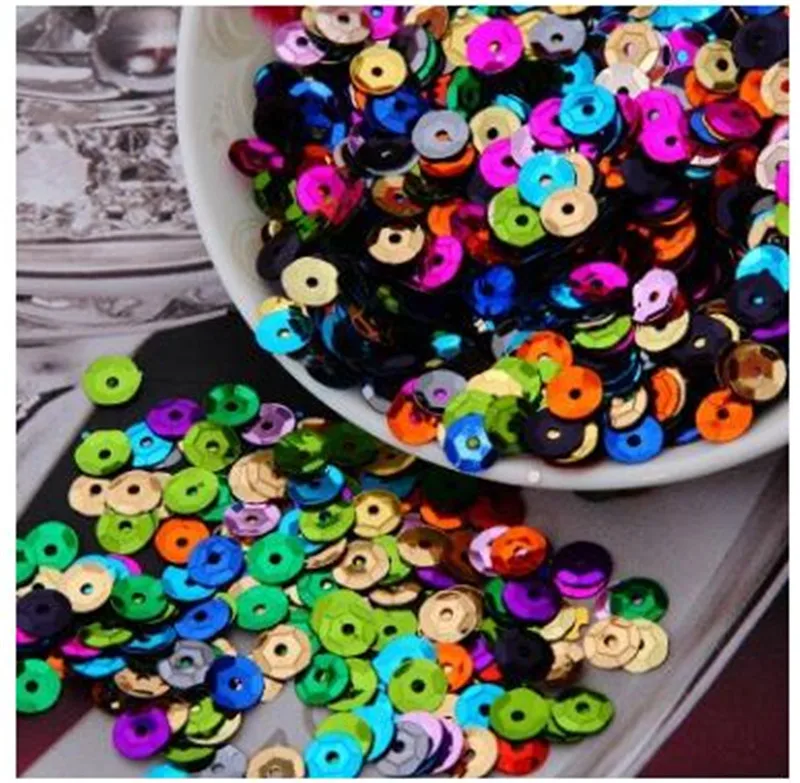 20g/Lot Multi Size 4mm/5mm/6mm Sequin PVC Round Cup Sequins Paillettes Sewing Wedding Crafts, Women Garments Accessories