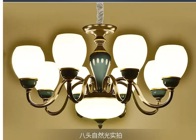 American living room chandelier luxury bedroom restaurant wrought iron lamps package