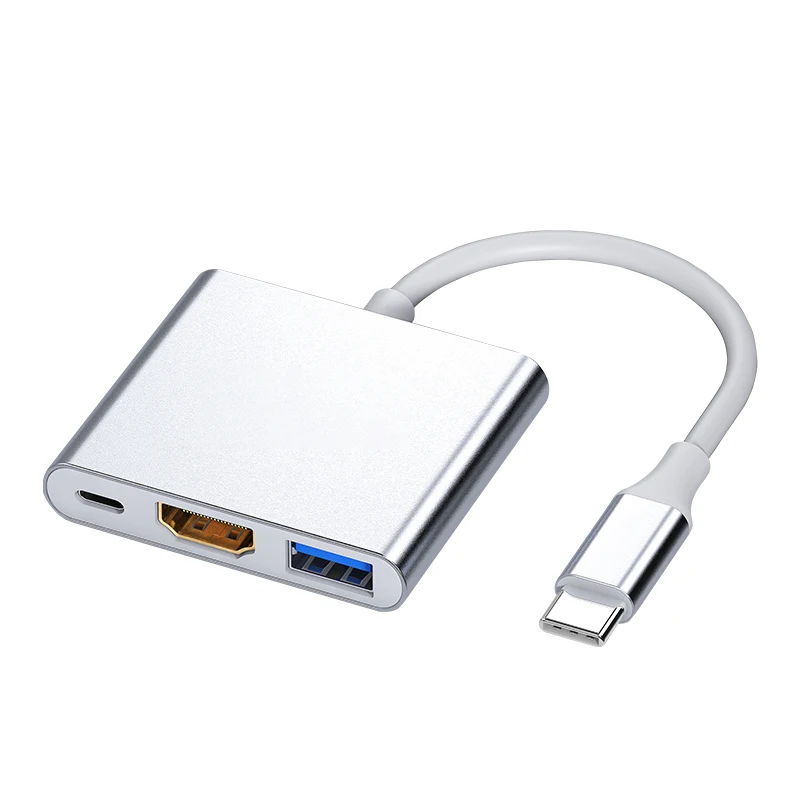 Usb c HDMI Type c Hdmi USB 3.0 Converter Adapter Typec to hdmi HDMI/USB 3.0/Type-C Charging A Aluminum For laptop adapter