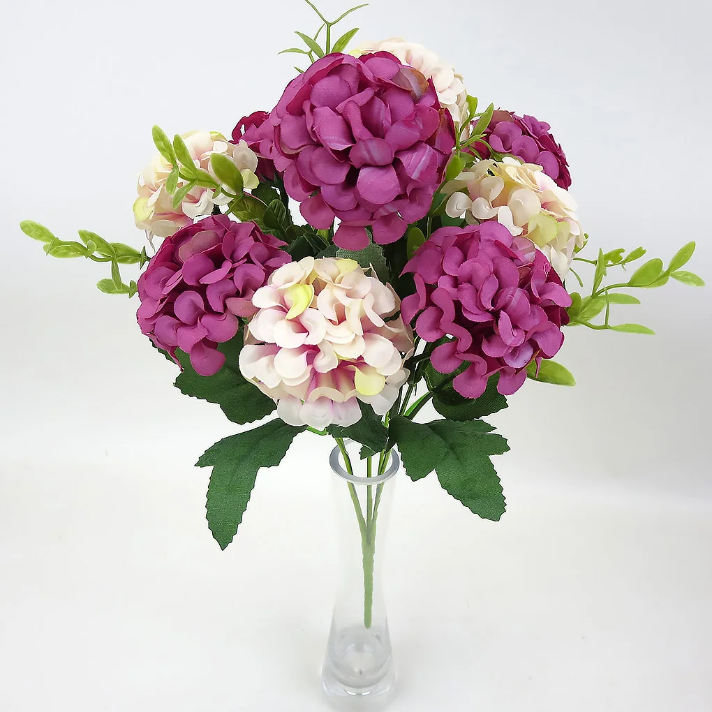 Artificial Flower Bouquet Home Office Desktop Silk Cloth Fake Floral Decor Rose Bud Bouquet, Light Purple