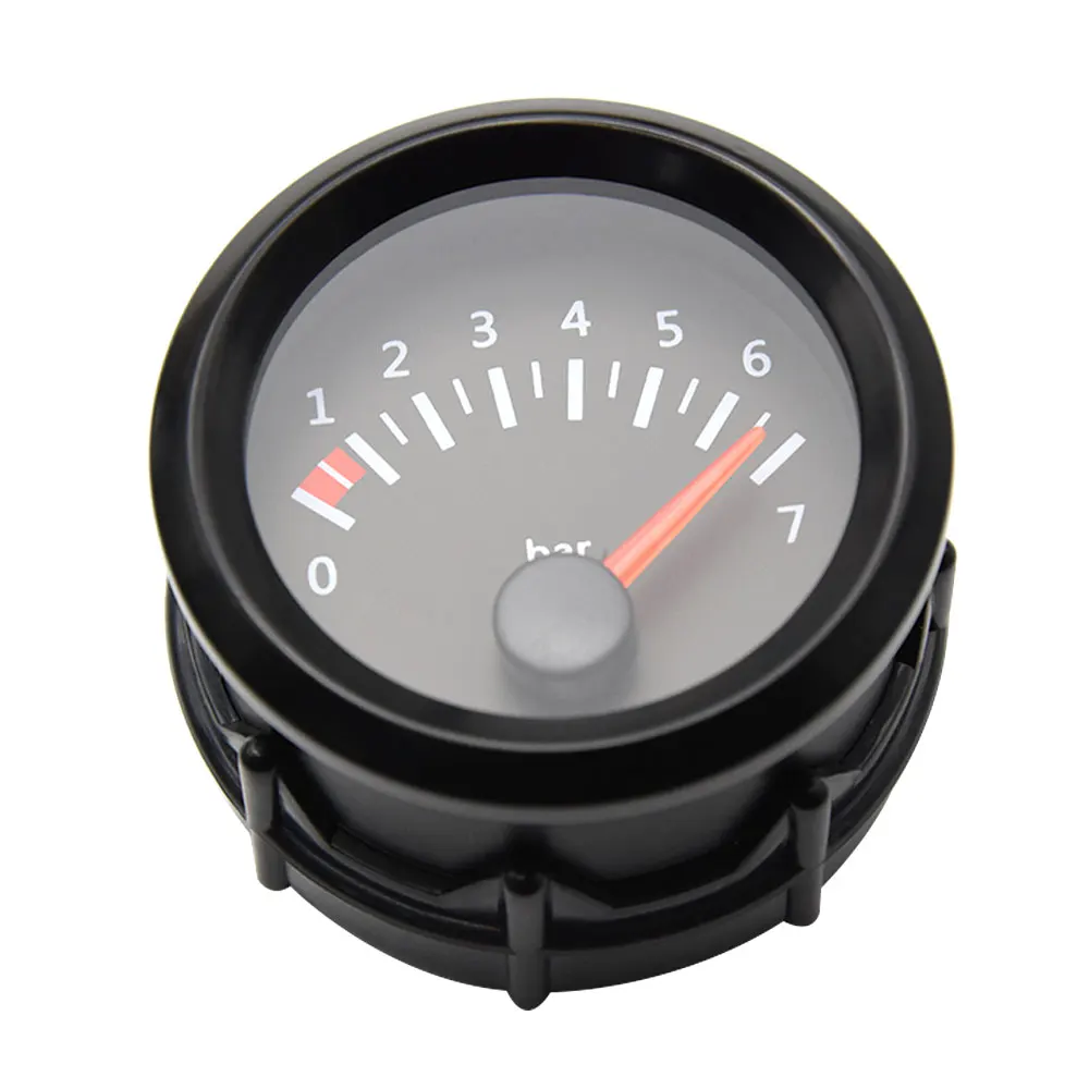 2 "52mm 12V Universal Auto Auto Öl Manometer 0-7Bar Öl Presse Gauge LED Meter mit Sensor für 12V Racing Gauge Schwarz Gesicht – Detail 9