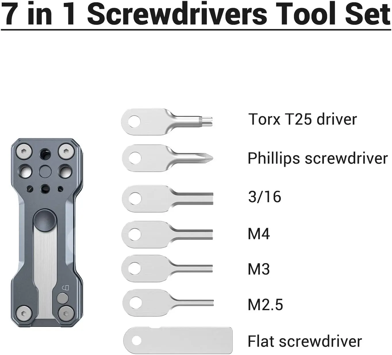 SmallRig Folding Screwdriver Kit Wrench Set Portable Hand Tool Set 4 Allen Wrenches 2.5, 3, 4, 3/16, 1 flat screwdriver 2495