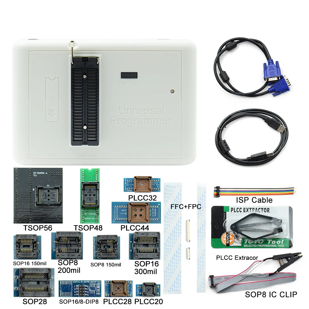 Original RT809H +16 Adapters EMMC-Nand FLASH Extremely Fast Universal Portable Engineering Calculator Test Product