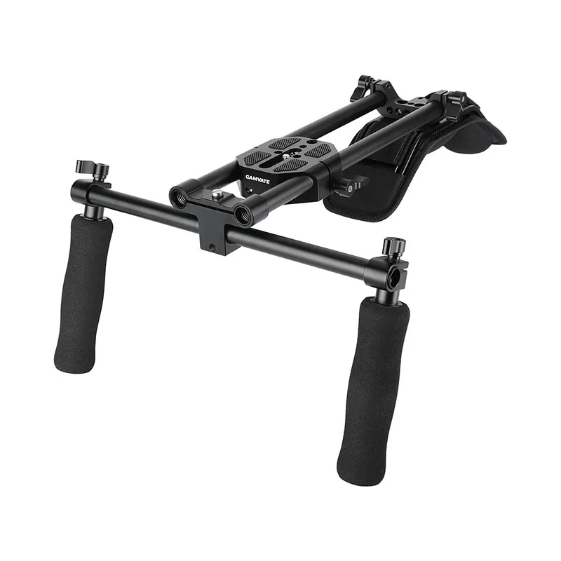 CAMVATE-Handheld Camera Shoulder Mount Rig, placa de base deslizante, pega coberta por esponja, DSLR e filmadoras HDSLR