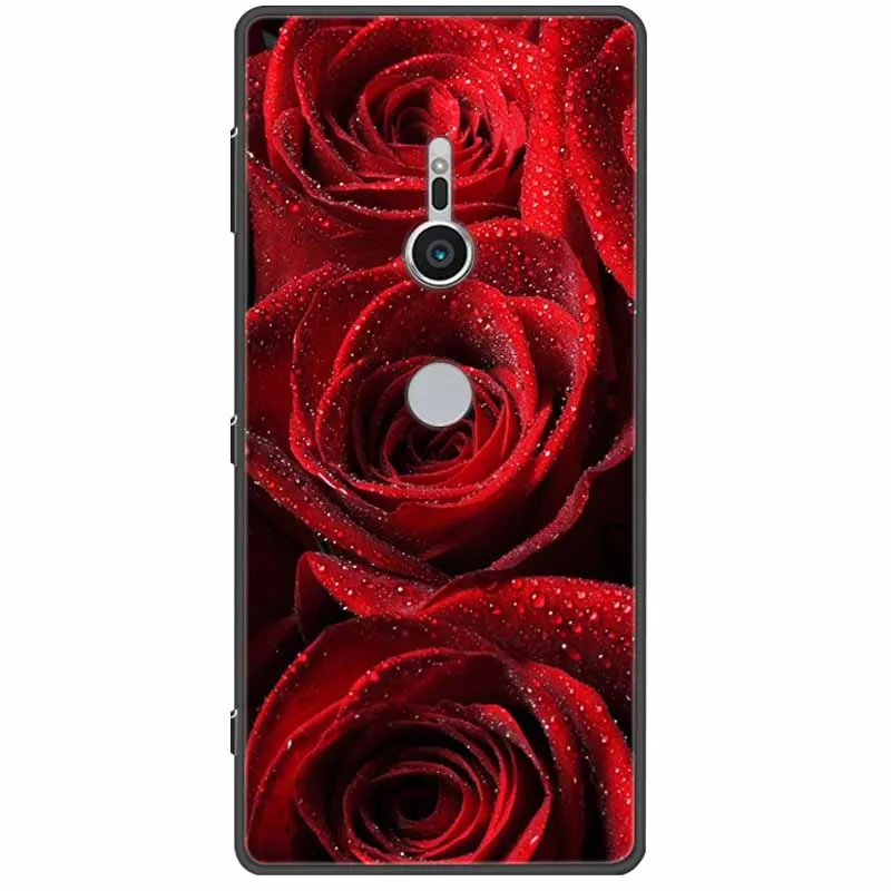 Cute Paint Cover For Sony Xperia XZ3 XZ2  XZ1 XA2 XA1 Ultra Plus Compact Premium Case Black Silicone TPU Coque Shockproof Capa