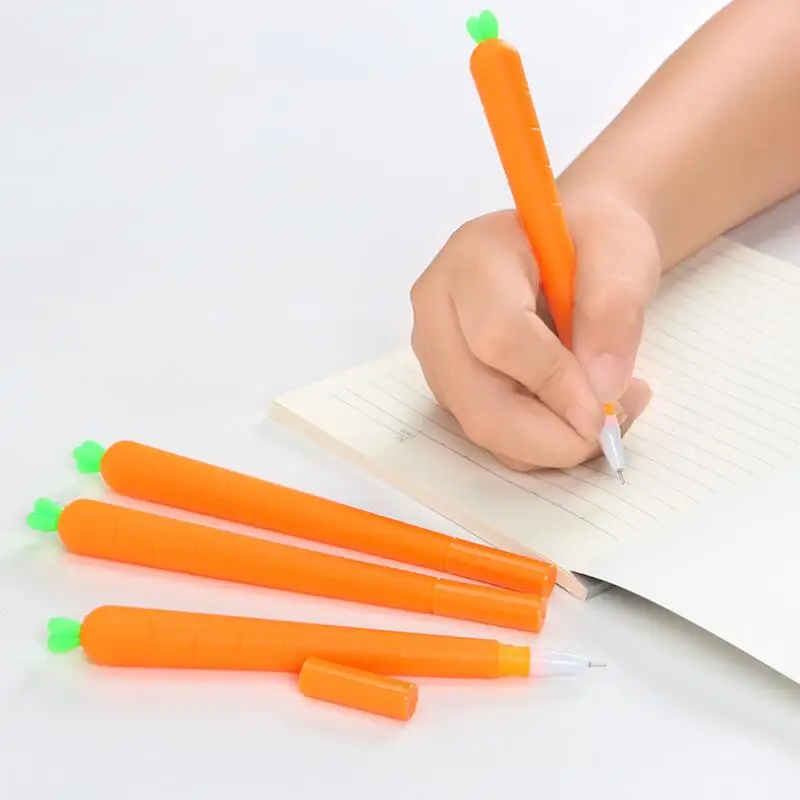 Creaive Carrot Roller Ballpoint Pen 0.5mm Orange Vegetable Shape Stationery Christmas Gift LX8111