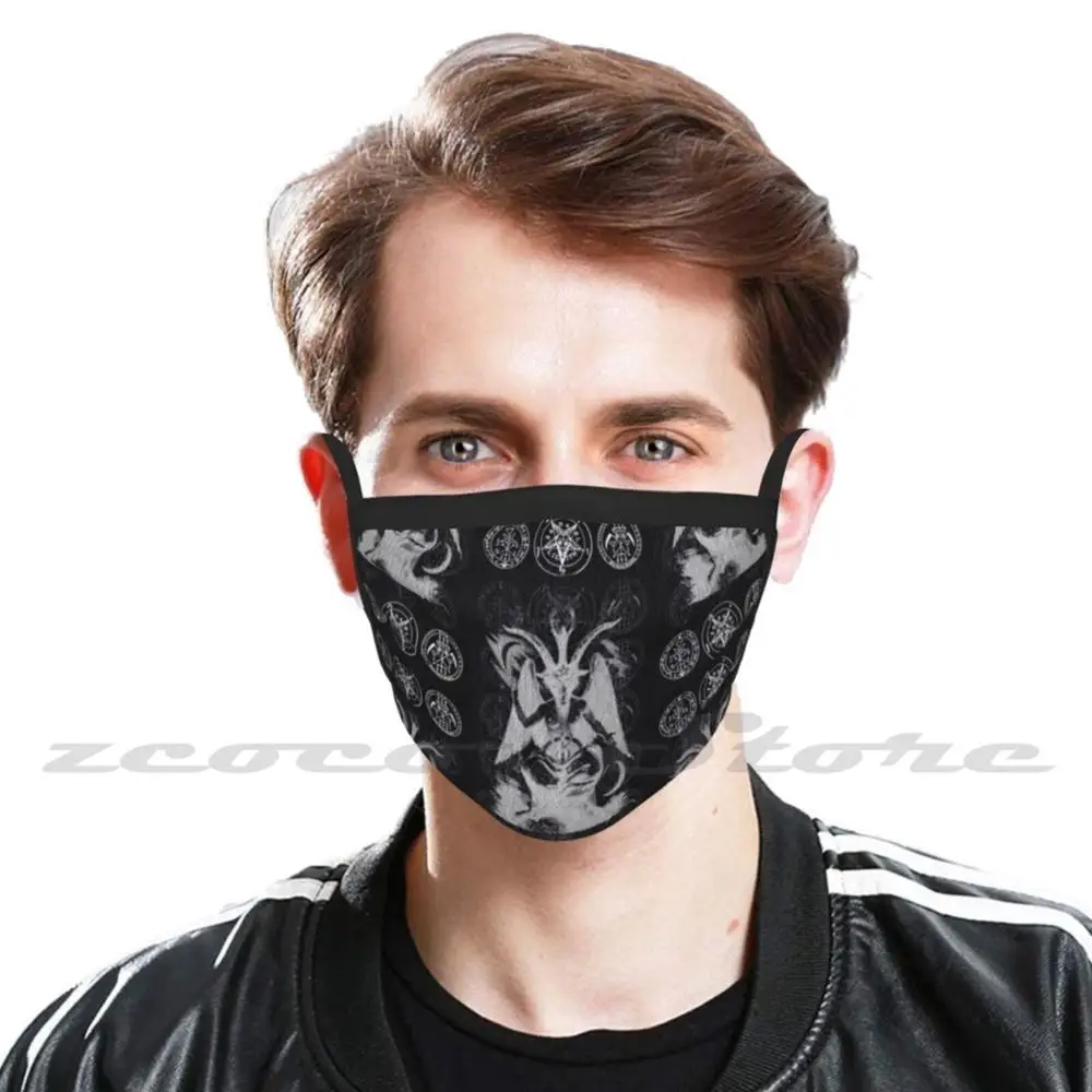 Baphomet Washable Trending Customized Pm2.5 Filter Mask Baphomet Satan Ritaul Satanic Lavey Anton Occult Magic 666 Manson Goth