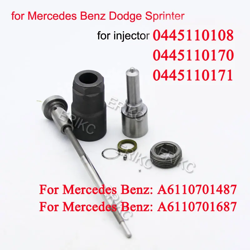 A6110701487 A6110701687 Fuel Injector Repair Kit DSLA154P1320 Valve F00VC01045 for Mercedes 0445110108 0445110170 0445110171