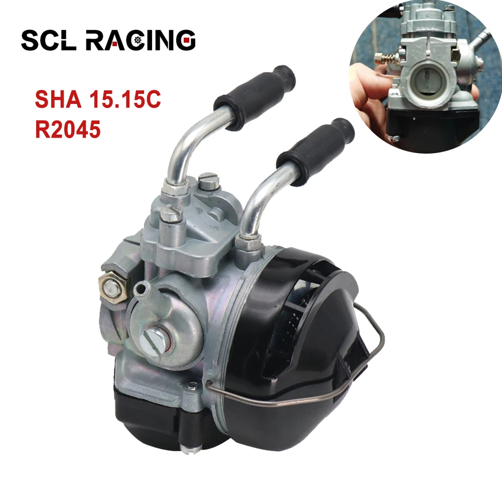 SCL Racing Dellorto SHA 15.15C R2045 Motorcycle Carburetor Cable Choke For MBK-AV Peugeot Yamaha-SG 50cc Mini Dirt Pocket Bike