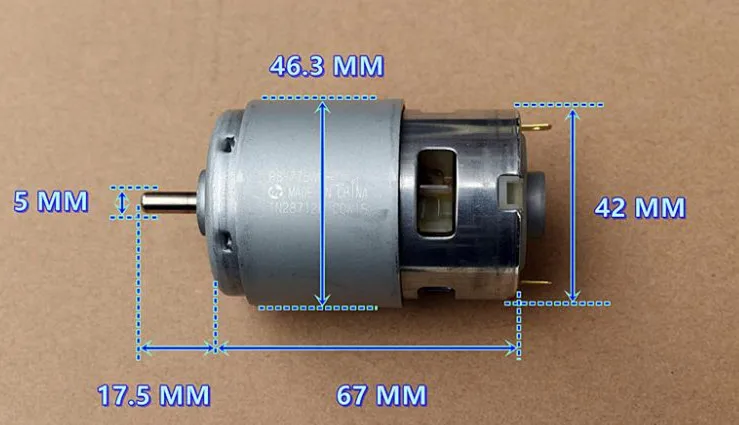 18V high speed and high torque violent DC motor High torque violent electric tool motor fighting robot motor RS-775WC-8514