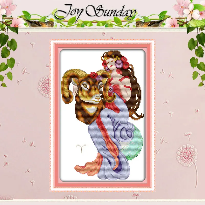 Aries Beauty Patterns Counted Cross Stitch Set DIY 11CT 14CT 16CT Stamped DMC Cross-stitch Kit Embroidery Needlework Home Decor