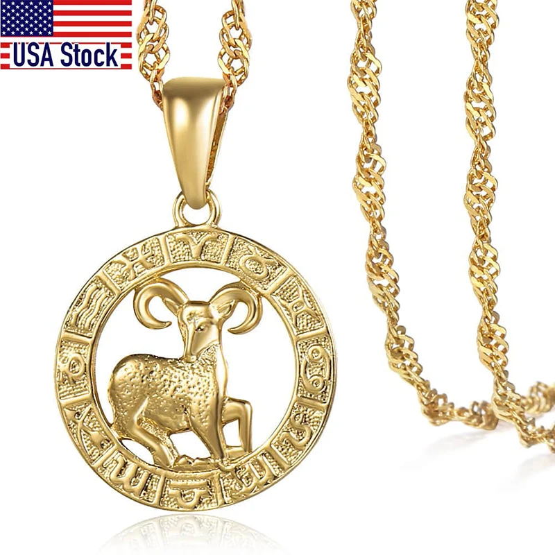 12 زودياك تسجيل الأبراج الذهب قلادة قلادة للنساء الرجال الذكور الجملة دروبشيبينغ مجوهرات هدايا عيد الميلاد Hot GPM24A