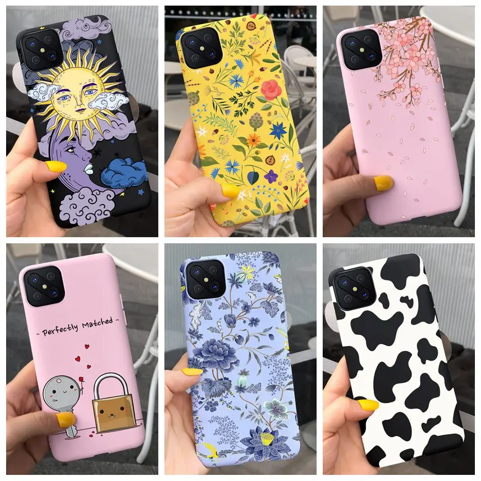 For OPPO Reno 4Z 5G Reno4Z CPH2065 Case Phone Cover Flower Cartoon Protective Bumper Funda Soft Coque For OPPO Reno4 Z A92s Etui