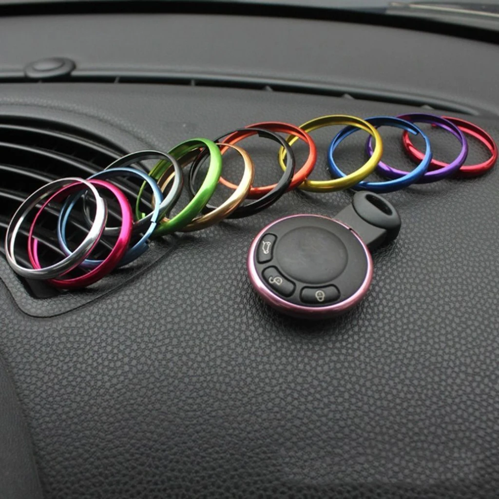 Aluminum Smart Key Fob Key Ring Trim Chain for  Mini Cooper JCW R55 R56 R57 R58 R59 R60 - 6 Colors to Choose