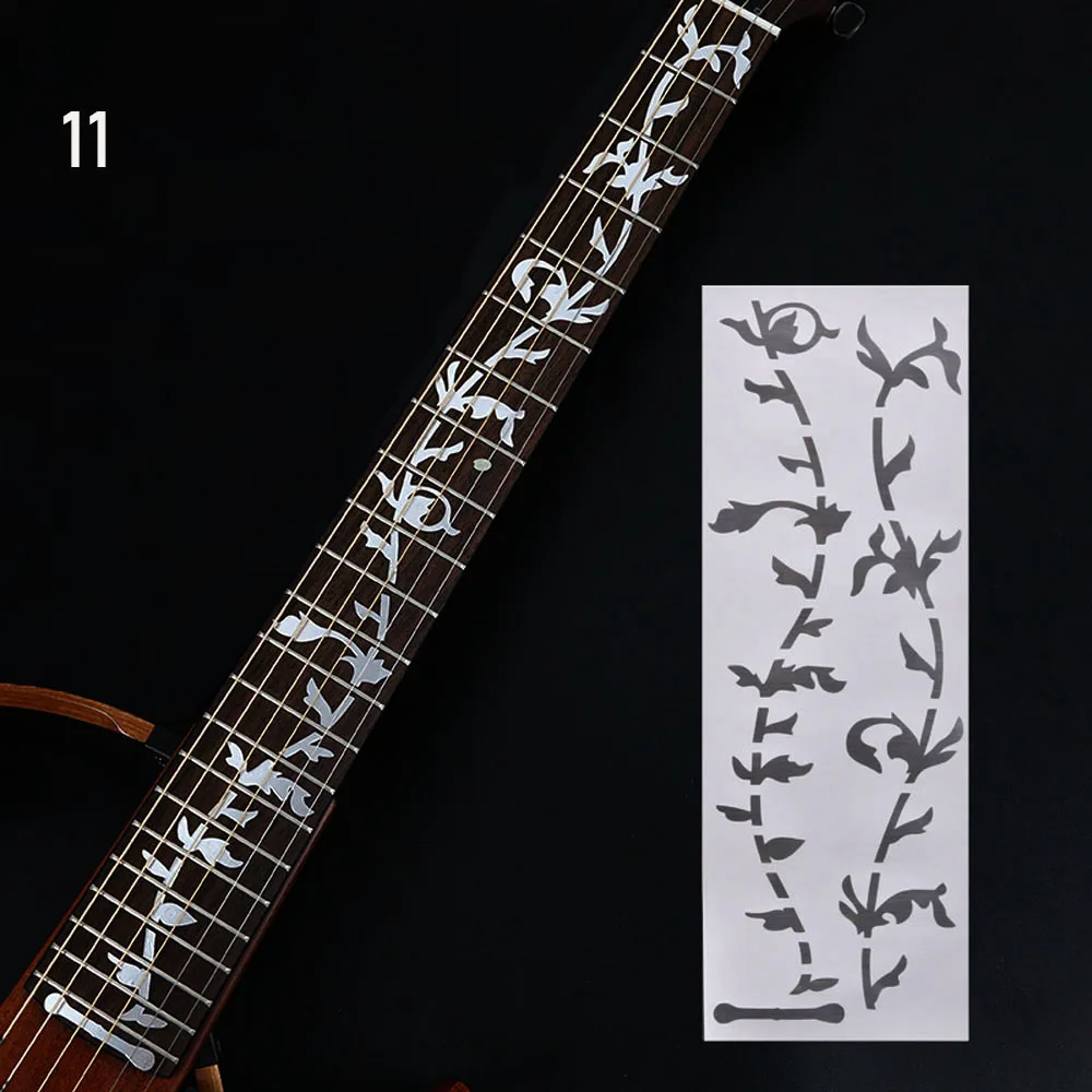 DIY Removable Beautiful Neck Inlay Ultra Thin Silver Tree Pearl Decal Fret Bass Board Decoration Guitar Sticker