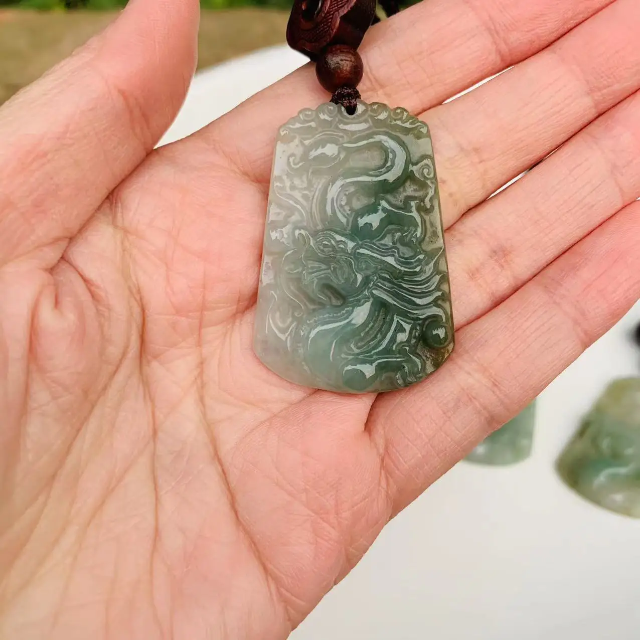 Natural Myanmar JADE Jadeite carved Pendant Necklace high-end gift Round Donut Pendant Necklaces