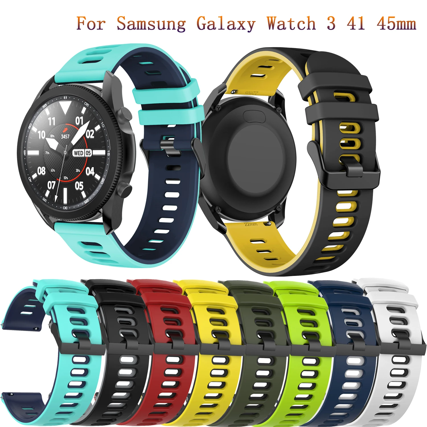 20mm 22mm Silicone Correa Wrist Band for Samsung Galaxy watch 3 41mm 45mm Strap for Samsung Galaxy Active Bracelet watchbands