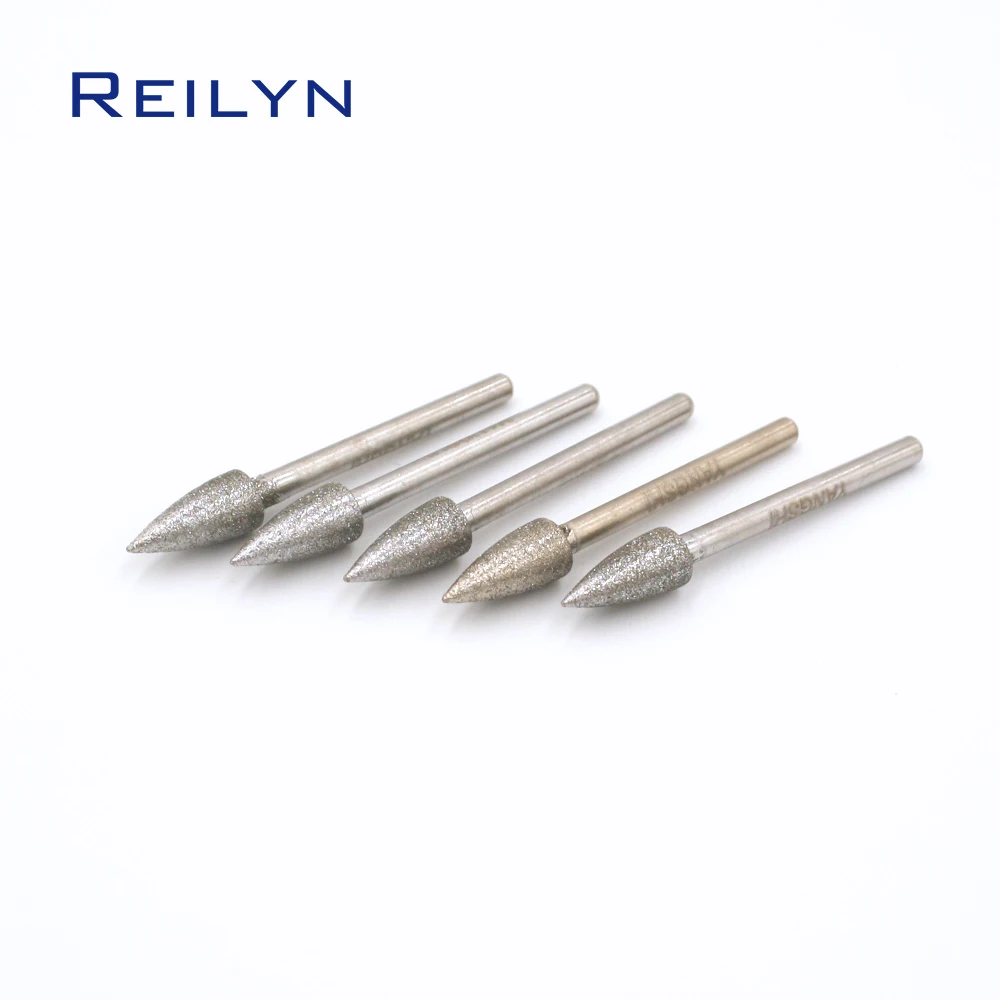 

10pcs Grit 150 Diamond Grinding Drill Burr Set Polishing Grinding Head Mounted Bits for Dremel Rotary Tools