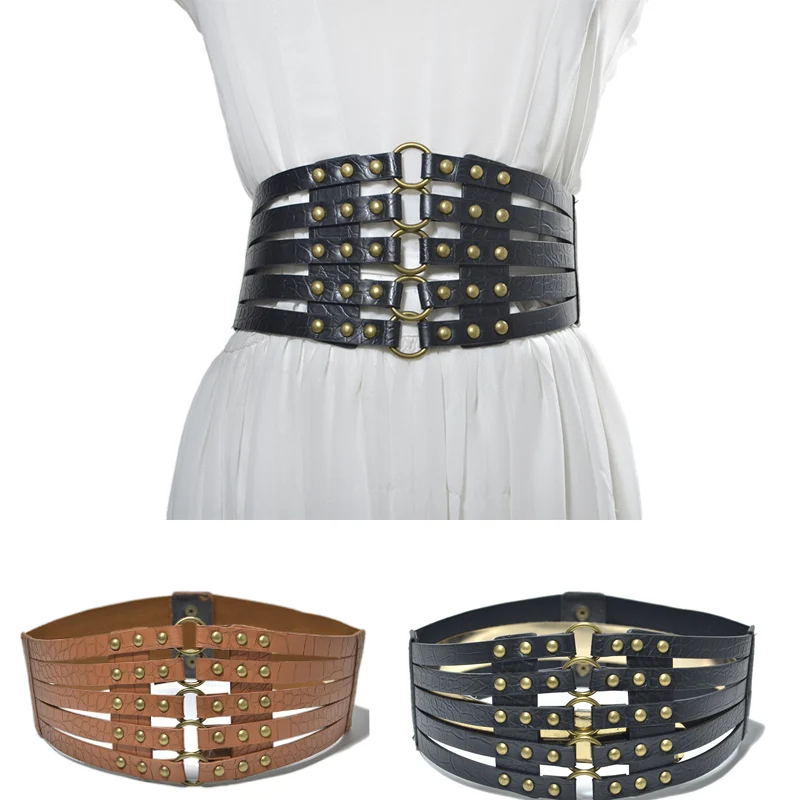 

Luxur Desinger 2020 New Fashion Retro Hollow Rivet Ultra Wide Belt New Latin Dance Costume Female Adult Accessories Belt Bg-1113