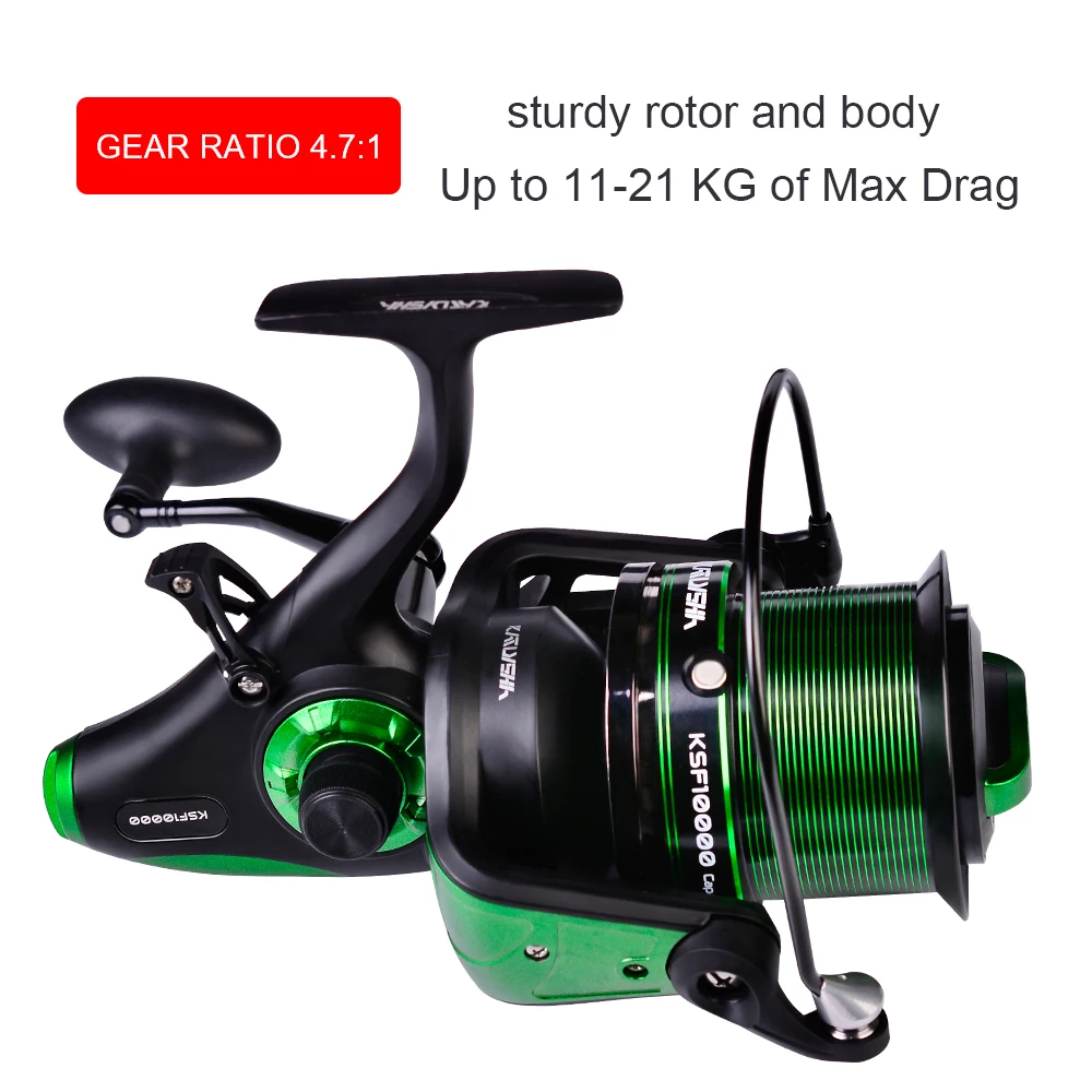 KATYUSHA Fishing Reel 4.7:1 Spinning Reel 11-21KG Max Drag Carbon Fiber Drag System Saltwater Reel 7000-10000 Series Sea Fishing