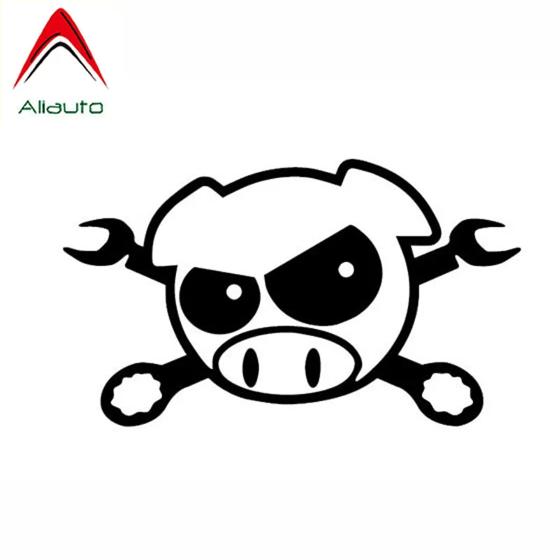 Aliauto Funny Car Sticker Rally Pig Wrenches Vinyl Styling Accessories PVC Decal for Mazda Mazda 3 Subaru Golf 4 Kia Rio,14*8cm