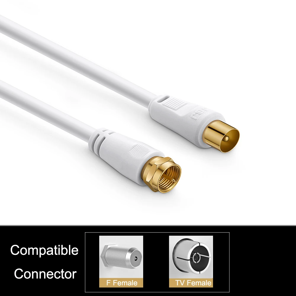 4 نوع محوري التلفزيون الجوي كابل الأقمار الصناعية كابل RF تمديد الرصاص الرقمية ذكر أنثى F موصل الرصاص مطلية بالذهب #5