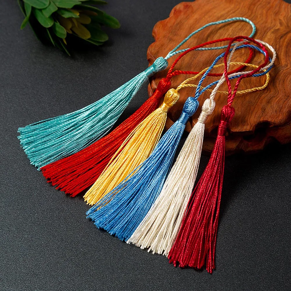 20Pcs 13cm Bookmark Tassels Fringe Brush Handmade Soft Craft Mini Tassels with Loops for DIY Crafts Jewelry Making Accessories